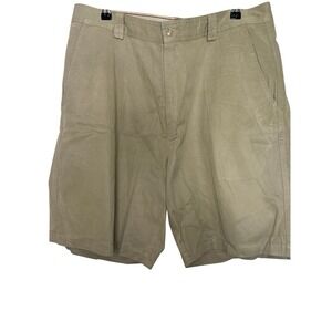 Tommy Bahama Shorts Men's Size 36 Khaki Flat Front Casual Chino Inseam 9 Tencel